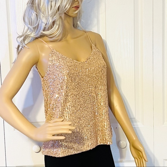 ILLA ILLA Sparkle Rose Gold Strap Top NWT, Small - Picture 12 of 12